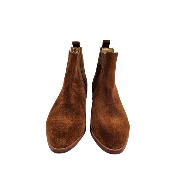 Nisolo Everyday Suede Chelsea Boots in Nutmeg Brown - Picture 3 of 10